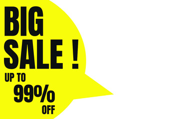 99 Percent Off, Discount Sign Banner or Poster. Special offer price signs