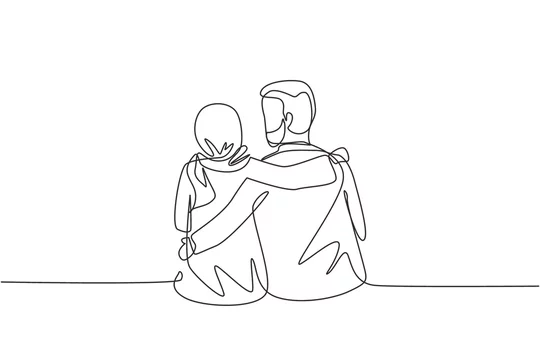 Continuous one line drawing romantic couple holding shoulders warmly.  Togetherness of husband and wife after wedding day. Happy family concept.  Single line draw design vector graphic illustration 4483283 Vector Art at  Vecteezy