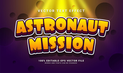 Astronaut mission editable text effect suitable for space adventure theme