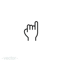 Promise line icon. Simple outline style. Finger, gesture, little, communication concept. Black and white symbol. Vector illustration isolated on white background. Editable stroke EPS 10