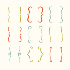 Hand drawn hooks in vintage style, doodle.