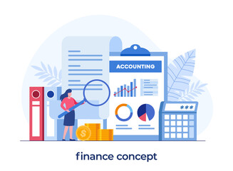 accounting or finance concept, business plan and budget, analyst, flat illustration vector template