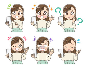 オフィスカジュアル 清楚な服を着た女性