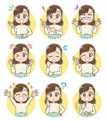 オフィスカジュアル 清楚な服を着た女性