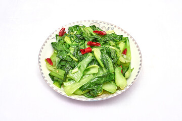 Green, light and healthy stir-fried vegetables dishes, suitable for vegetarianism