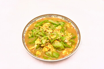 Green light loofah scrambled egg dishes