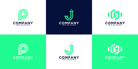 J letter monogram logo collection