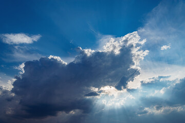 Naklejka na ściany i meble Amazing cloudscape on the sky before the rain.
