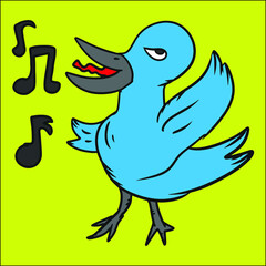 vector illustration of a bird that sings proudly