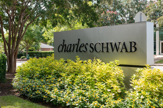 Charles Schwab Office Building exterior signs in the Southpark area of Charlotte, NC