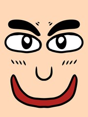 cute face man cartoon background