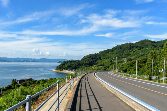 Coastal scenery of the Seto Inland Sea, Tobishima Seaway View from Toyoshima Island toward Honshu