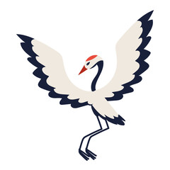 crane bird flat icon
