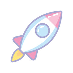 launching spaceship cartoon