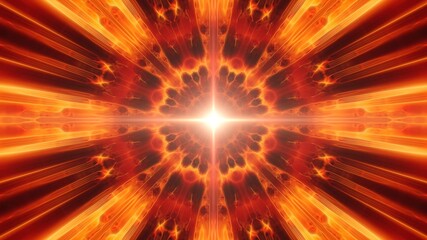 Shining Cross Shape Ligt Flare Energy Bursting with Fire Effect