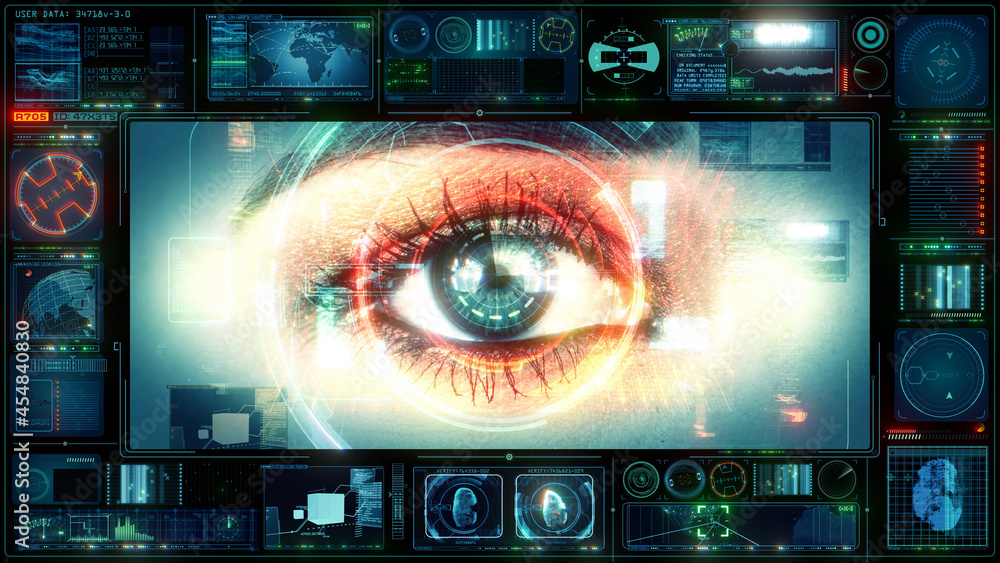Poster ux technology interface human eye computer hud data digital gui screen