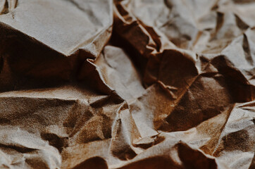 Background of the crumpled brown paper