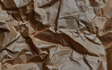 Background of the crumpled brown paper