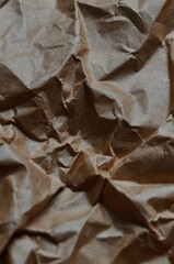 Background of the crumpled brown paper