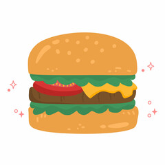 Cheeseburger cartoon icon illustration