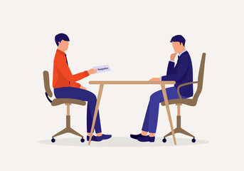 Male Employee Hand In His Resignation Letter To His Manager.