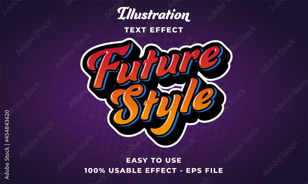 Poster editable future style vector text effect with modern style design