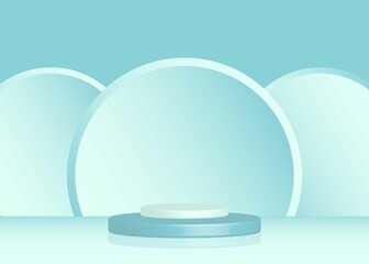 3d display background, 3d podium illustration, 3d blue rendering background vector with podium, minimal product display, 