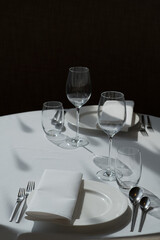 empty wine glass with blur background
