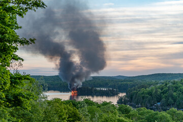 Island Fire in a Rural setting