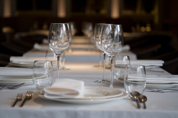 empty wine glass with blur background
