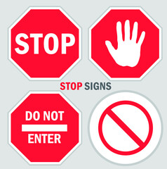 stop signs red do not enter