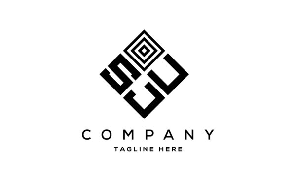 SUJ square three latter logo vector