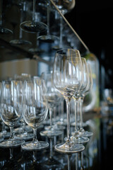 empty wine glass with blur background
