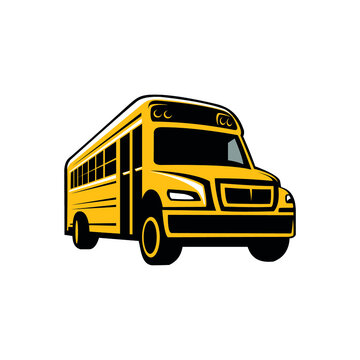 yellow school bus isolated vector