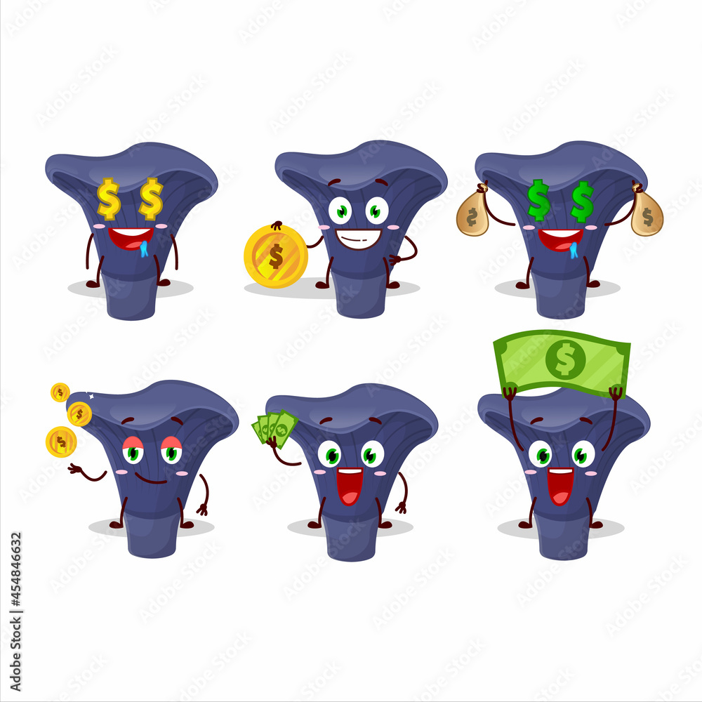 Poster Actarius indigo cartoon character with cute emoticon bring money