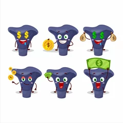 Fotobehang Actarius indigo cartoon character with cute emoticon bring money © kongvector