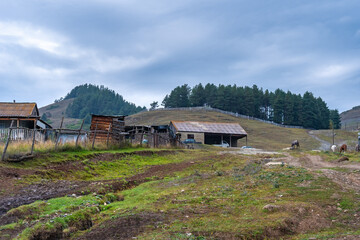mountain village Omalo in Tusheti nature reserve. Georgia
