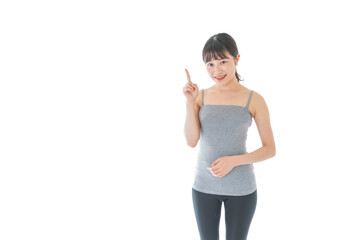 スポーツのアドバイスをする若い女性