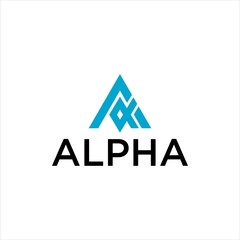 alpha logo design and a letter vector