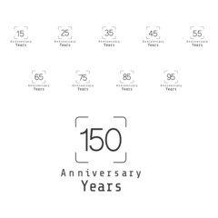 Year Anniversary Set Elegant Vector Template Design Illustration