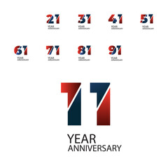 Year Anniversary Set Elegant Vector Template Design Illustration