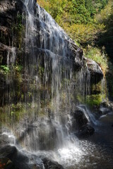 Fototapeta na wymiar 日本のナイアガラと呼ばれる宮島峡、二の滝のアップ縦構図