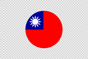 Taiwan   flag in circle shape isolated  on png or transparent  background,Symbol of Taiwan, template for banner,card,advertising, magazine,vector,top gold medal winner sport country