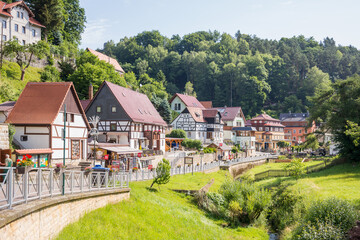 Fototapeta na wymiar German Town With Tan Roofs