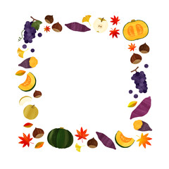 秋の味覚フレーム 四角