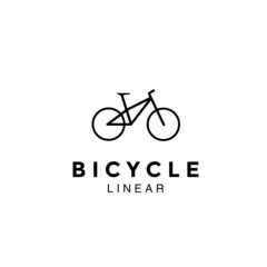 Bicycle logo design lineart concept, simple and clean, icon template