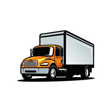 freight delivery truck, semi truck, dump truck isolated vector