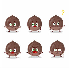 Cartoon character of chestnut with what expression