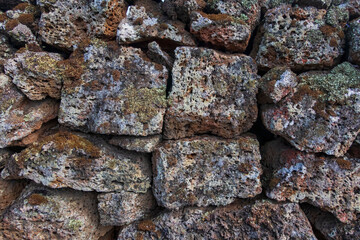 Pattern on an old stone wall