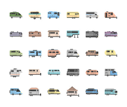 campers car and trailer set